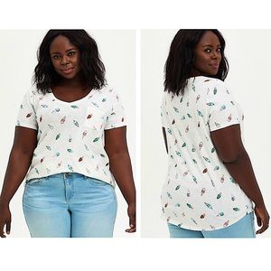 TORRID Pocket Tee-Heritage Slub White Ice Cream 2X